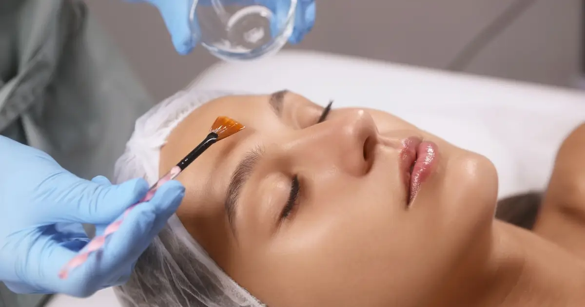 A woman receiving a facial Chemical Peels treatment in Atlanta, GA