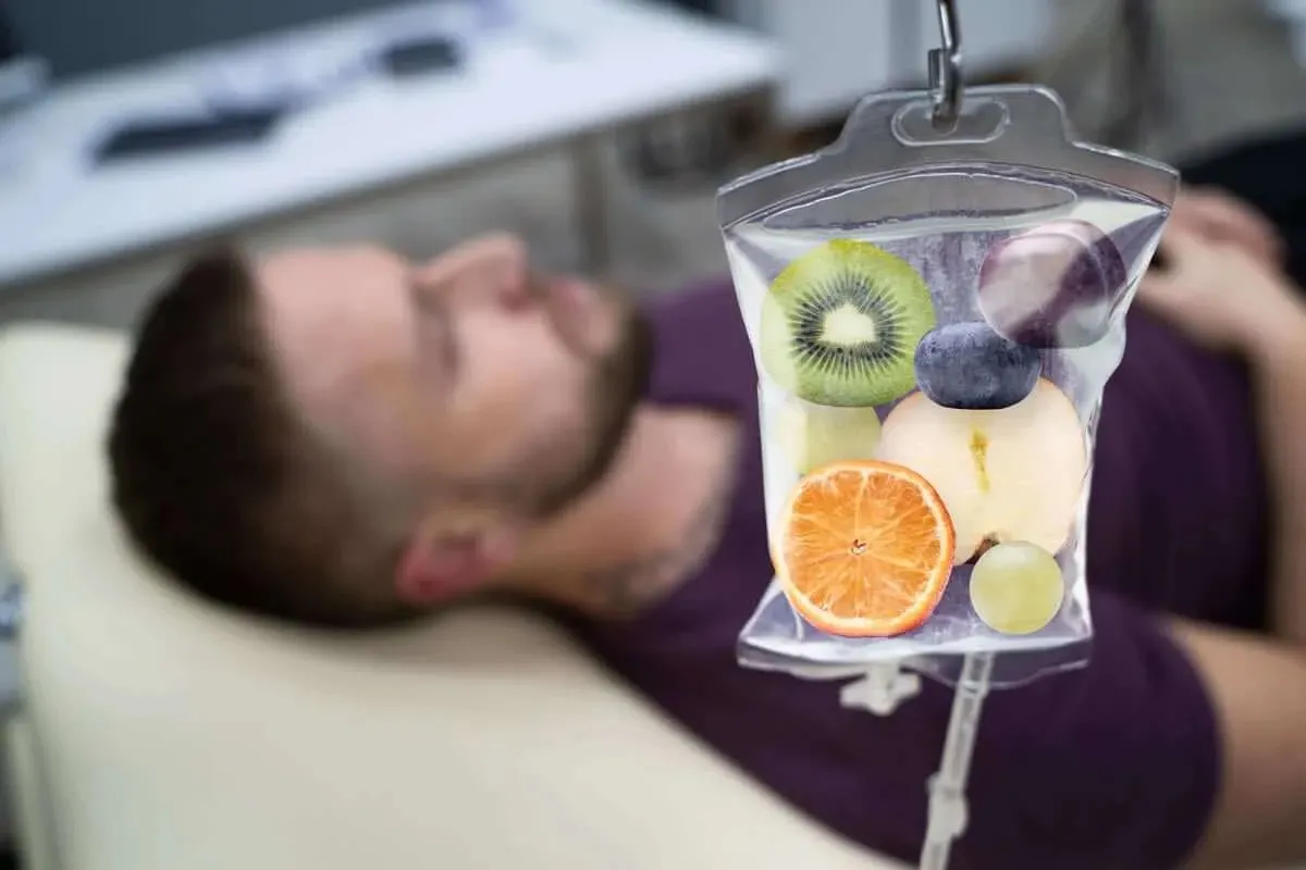A man receiving IV Therapy