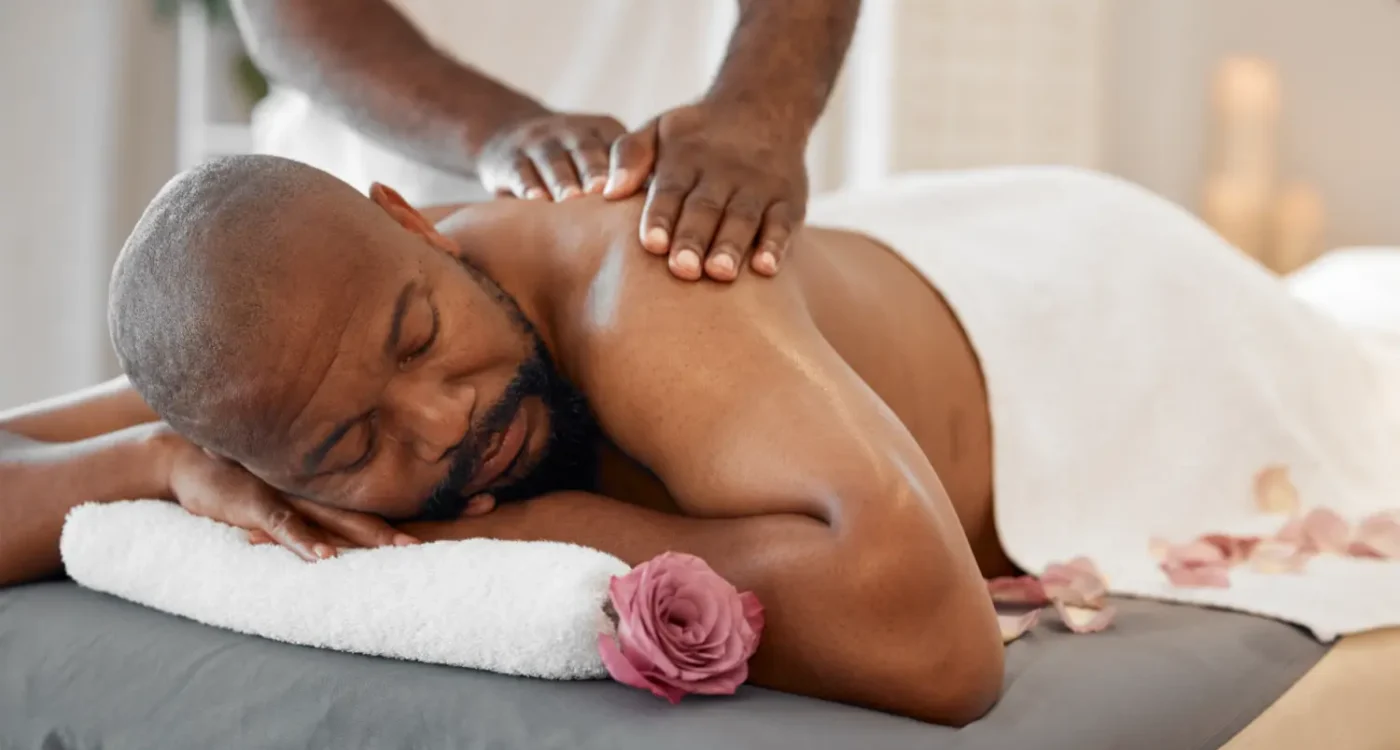 A man getting massage therapy