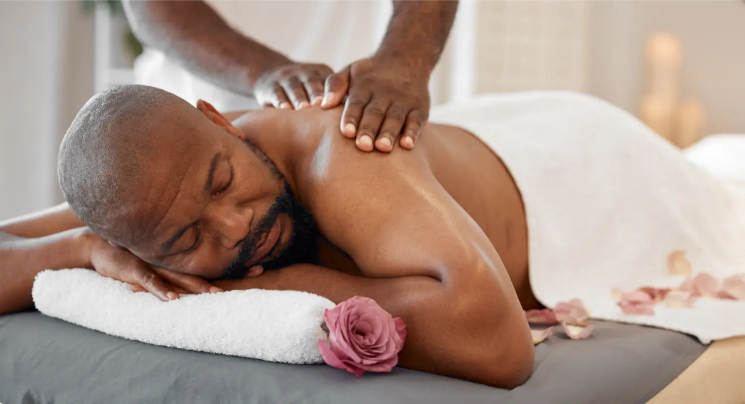A man getting massage therapy