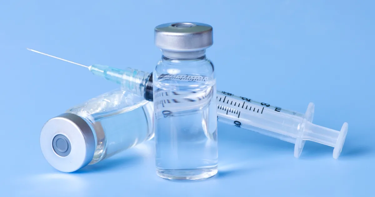 Vials and syringe prepared for peptide injection therapy to boost energy Atlanta, GA