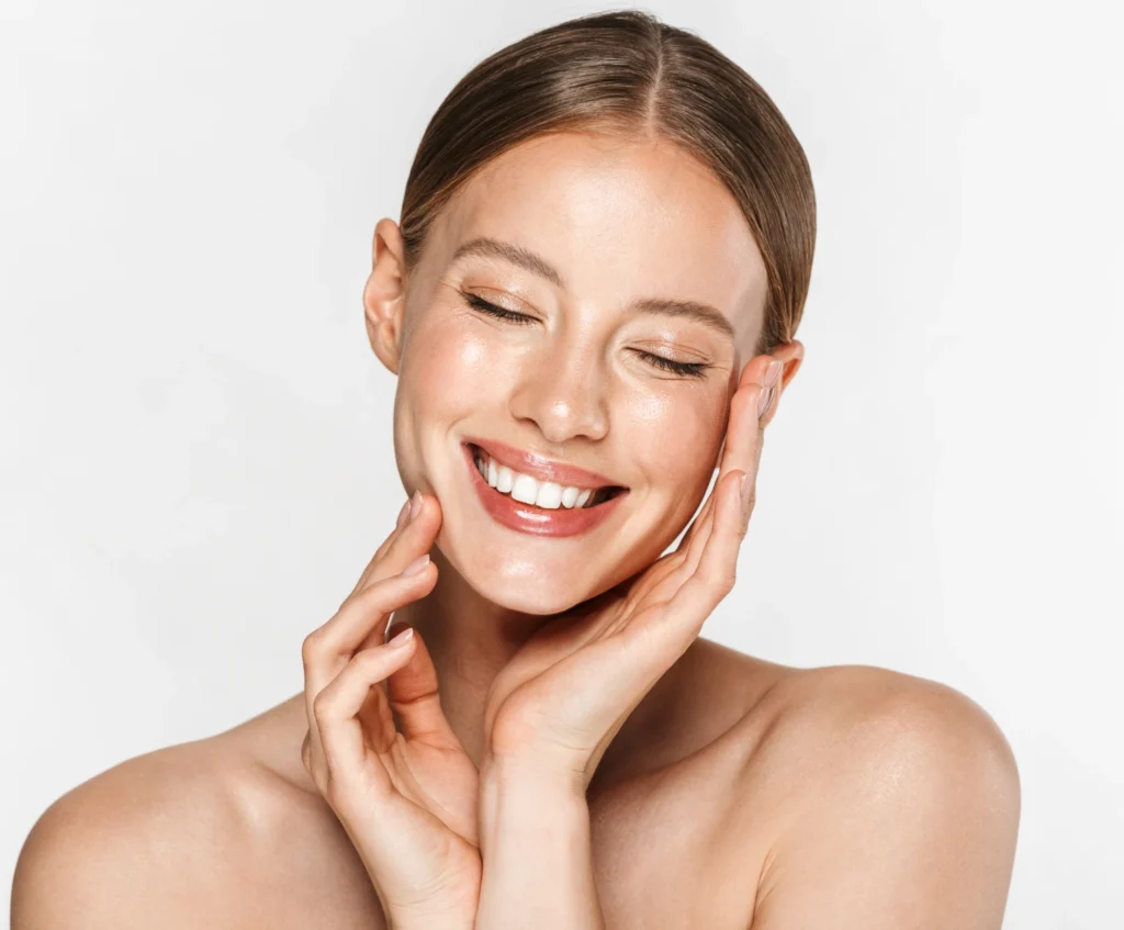 Beautiful woman happy after Scarlet Pro Skin Resurfacing Treatment at Gentle Giant Care