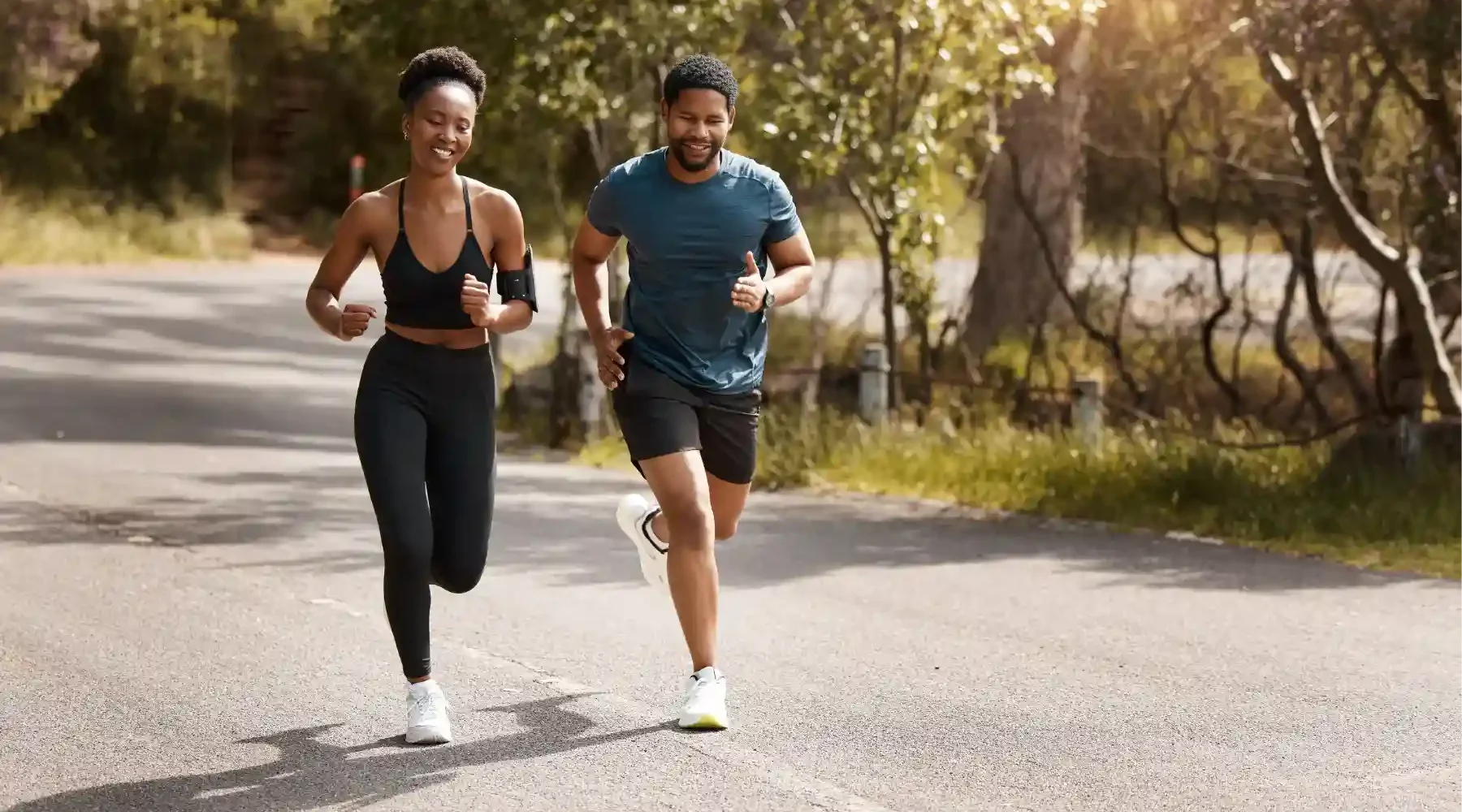 A couple jogging
